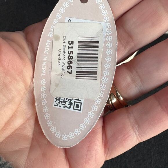 NWT Vintage Handmade Gray Elephant 100% Wool Plush Toy - Picture 5 of 5